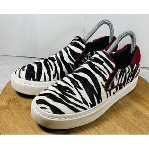 Vaneli Sport Zebra Faux Fur Sneakers Sz 7M